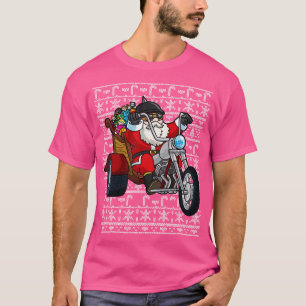 Weihnachtsmann Reiten Motorrad Ugly Weihnachten Sc T-Shirt