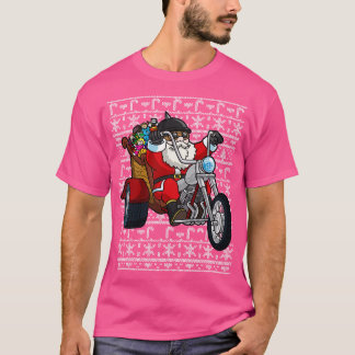 Weihnachtsmann Reiten Motorrad Ugly Weihnachten Sc T-Shirt