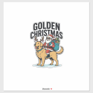 Weihnachtsmann-Reiter-Retriever-Shirt Desi Aufkleber