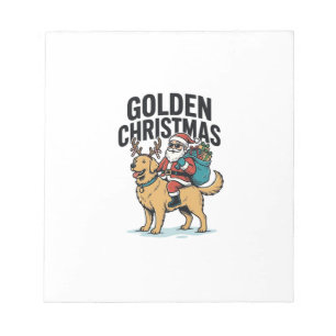 Weihnachtsmann-Reiter-Retriever-Shirt Desi Notizblock