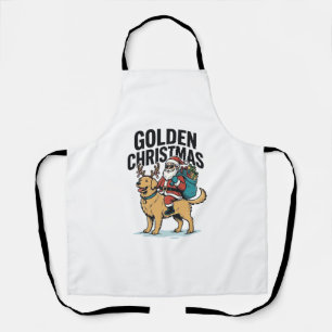 Weihnachtsmann-Reiter-Retriever-Shirt Desi Schürze