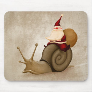 Weihnachtsmann reitet eine Schnecke Mousepad