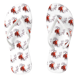 Weihnachtsmann-Reitren-Weihnachten Flip Flops