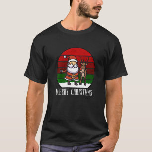 Weihnachtsmann Rentier Frohe Weihnachten XMas Vint T-Shirt