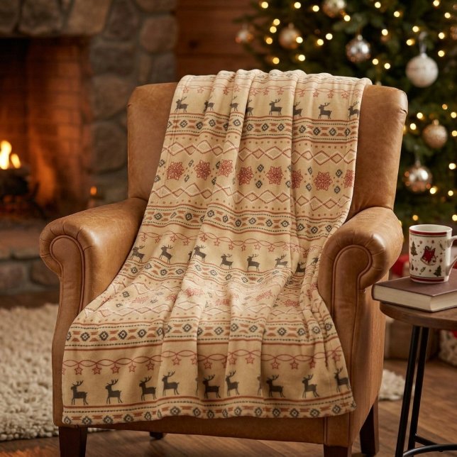 Weihnachtsmann-Rentier-Muster-Fleece-Decke Fleecedecke (Von Creator hochgeladen)
