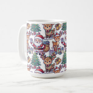 Weihnachtsmann-Rentier-Muster Weihnachten  Kaffeetasse