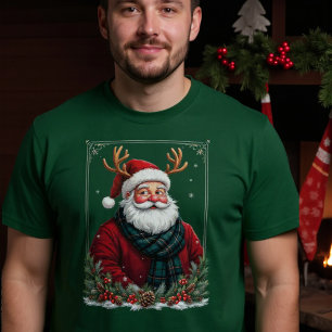 Weihnachtsmann Rentier Weihnachten T-Shirt