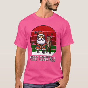 Weihnachtsmann Rentiere Frohe Weihnachten XMas Vin T-Shirt