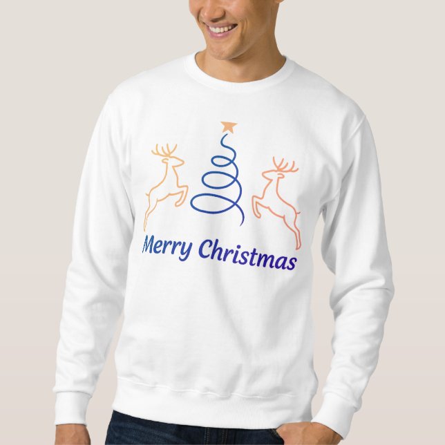 Weihnachtsmann-Rentiere Herren Basic Sweatshirt | (Vorderseite)