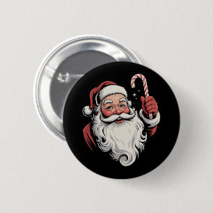 Weihnachtsmann Retro-Geschenk Vintage Button