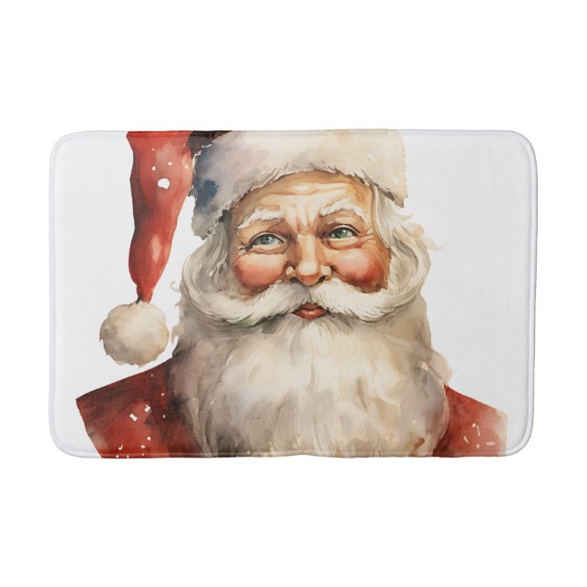 Weihnachtsmann Retro Weihnachten Badematte (Vorderseite)