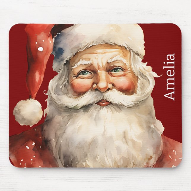 Weihnachtsmann Retro Weihnachten Mousepad (Vorne)