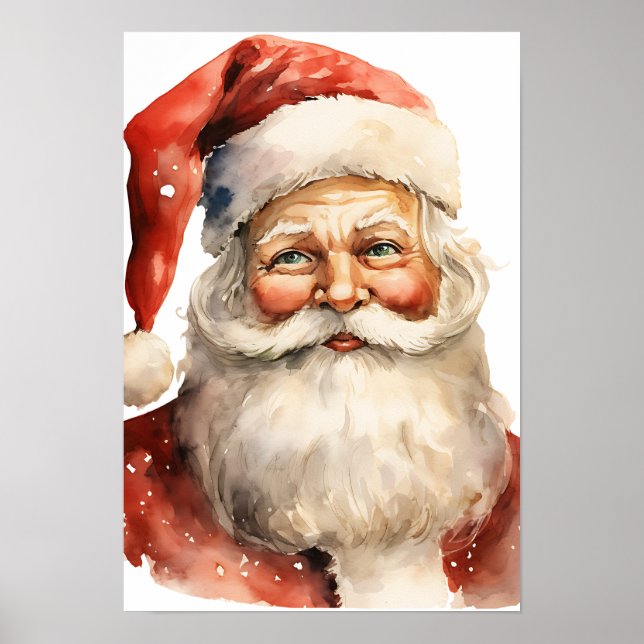 Weihnachtsmann Retro Weihnachten Poster (Vorne)