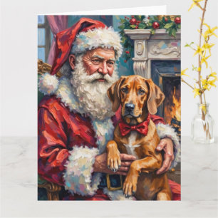 Weihnachtsmann Rhodesian Ridgeback Weihnachts-Kuns Karte