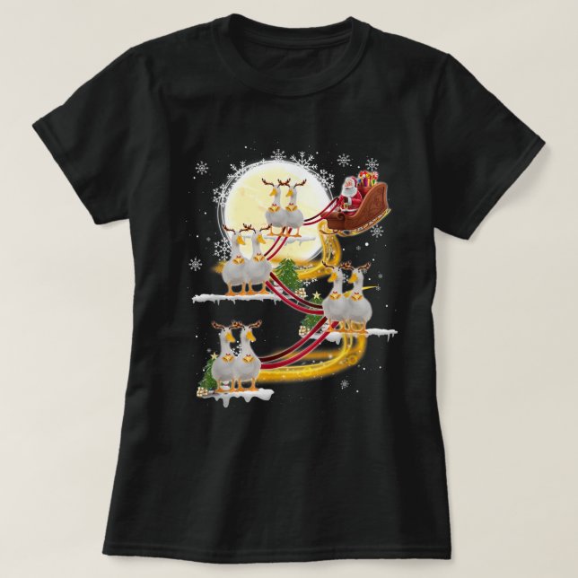 Weihnachtsmann Riding Duck Funny Duck Xmas T-Shirt (Design vorne)