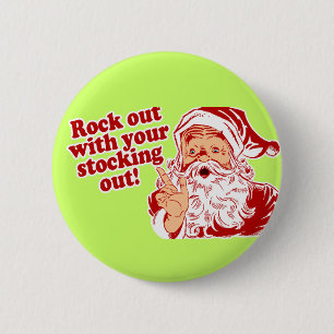 Weihnachtsmann Rock Out Button