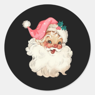Weihnachtsmann Rosa Weihnachtsgesicht Alt Xmas Vin Runder Aufkleber