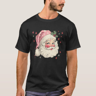 Weihnachtsmann Rosa Weihnachtsgesicht Alt Xmas Vin T-Shirt