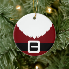 Weihnachtsmann Roter Anzug Jacket und Gürtel Keramik Ornament