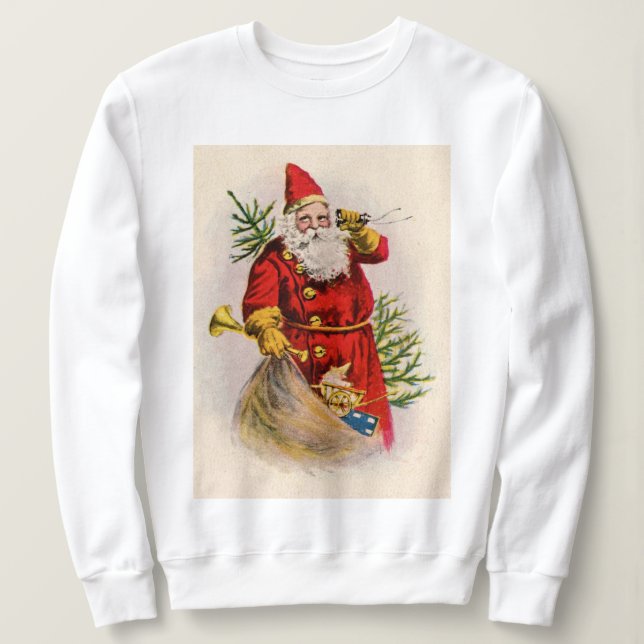 Weihnachtsmann ruft Feiertag Sweatshirt (Design vorne)