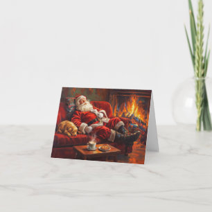 Weihnachtsmann Ruhende gefaltete Weihnachtskarte Feiertagskarte