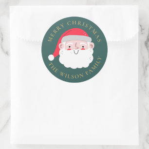 Weihnachtsmann-Rund-Weihnachtssticker   Personalis Runder Aufkleber