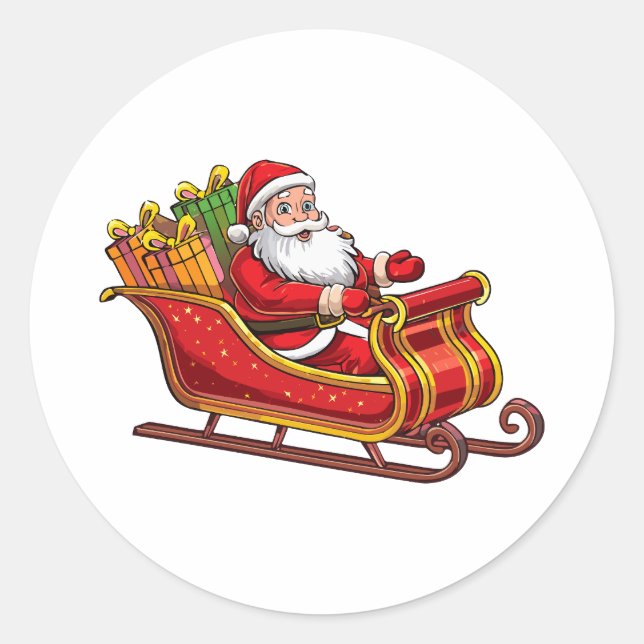 Weihnachtsmann Runder Aufkleber (Vorderseite)