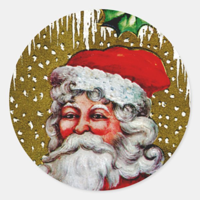 Weihnachtsmann Runder Aufkleber (Vorderseite)