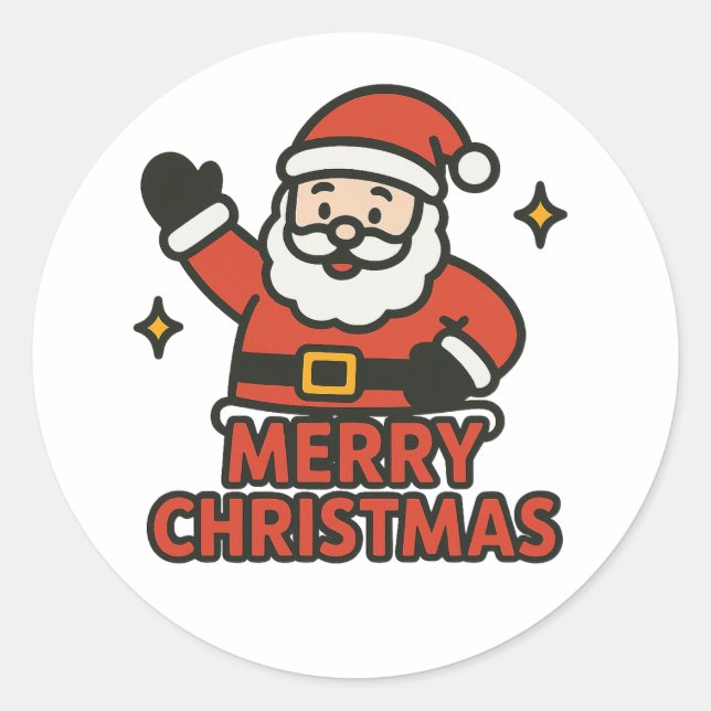 Weihnachtsmann Runder Aufkleber (Vorderseite)