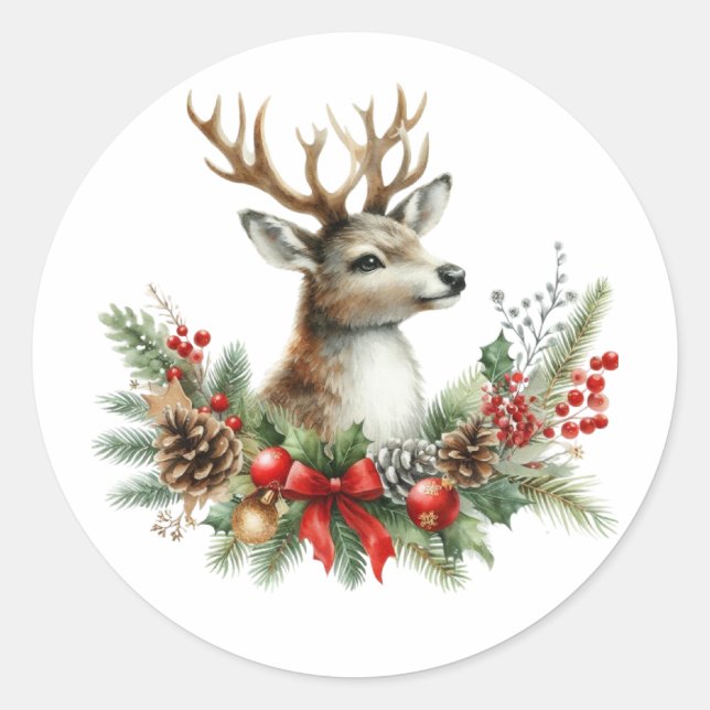 Weihnachtsmann Runder Aufkleber (Vorderseite)
