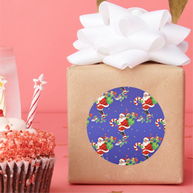 Weihnachtsmann Runder Aufkleber (Party)