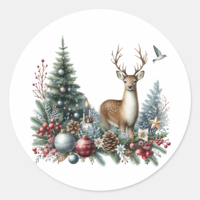 Weihnachtsmann Runder Aufkleber (Vorderseite)