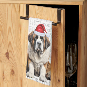 Weihnachtsmann Saint Bernard Hund Weihnachten für Geschirrtuch