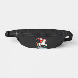 Weihnachtsmann Santa auf Einhorn Xmas Mädchen Frau Bauchtasche