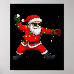 Weihnachtsmann Santa Claus Baseball Tcher Jungen K Poster