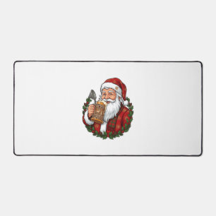 Weihnachtsmann Santa Claus hält Bierglas Schreibtischunterlage