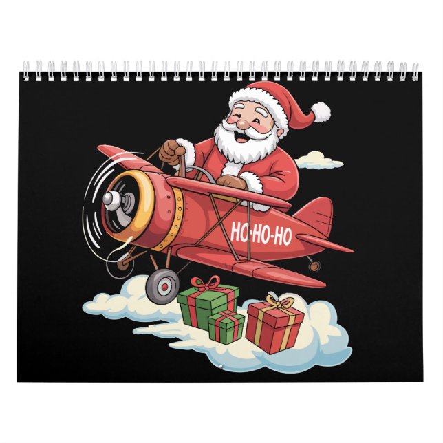 Weihnachtsmann Santa Claus Pilot Fliegendes Flugze Kalender (Titelbild)