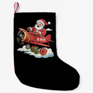 Weihnachtsmann Santa Claus Pilot Fliegendes Flugze Kleiner Weihnachtsstrumpf