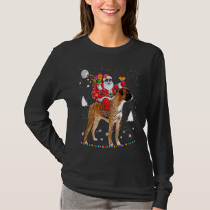 Weihnachtsmann Santa Claus reitet auf Boxerhund Li T-Shirt