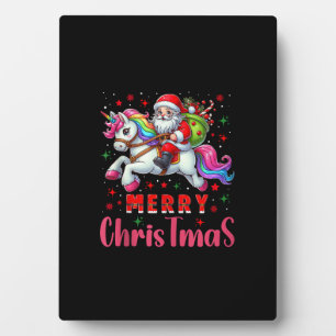 Weihnachtsmann Santa Claus Reitet ein Einhorn Tank Fotoplatte