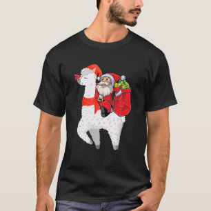 Weihnachtsmann Santa Claus reitet Llama für Jungen T-Shirt