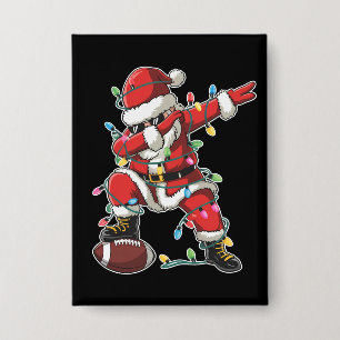 Weihnachtsmann Santa Dabbing Fußballspieler Xmas F Button