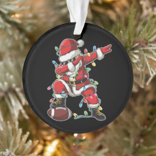 Weihnachtsmann Santa Dabbing Fußballspieler Xmas F Ornament