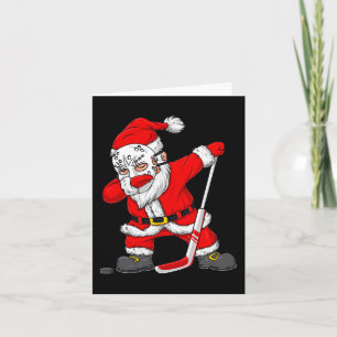 Weihnachtsmann Santa Dabbing Hockey Spieler Jungen Karte