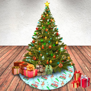 Weihnachtsmann Santa Golfen mit Rentier-Muster  Polyester Weihnachtsbaumdecke