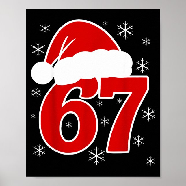 Weihnachtsmann Santa Hut Six Seven 6 7 67 Meme Gen Poster (Vorne)
