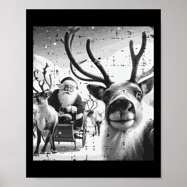Weihnachtsmann Santa Selfie Funny Xmas Men Wom Poster (Vorne)
