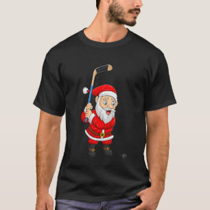 Weihnachtsmann Santa spielt Eishockey Xmas lustige T-Shirt