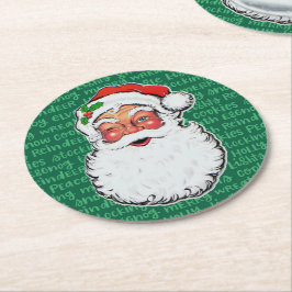 Weihnachtsmann Santa zwinkert Süße Feiertage Süßes Runder Pappuntersetzer