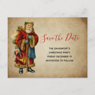 Weihnachtsmann Save the Date Einladungspostkarte
